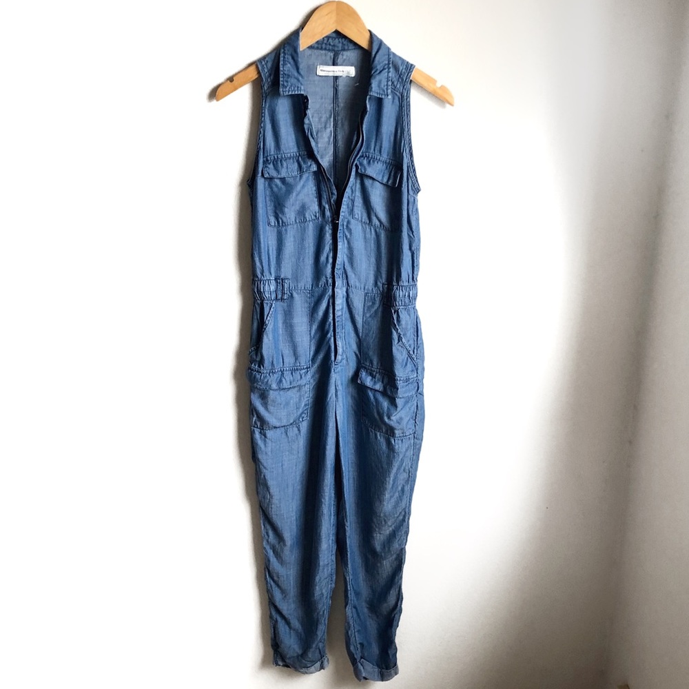 Abercrombie & Fitch chambray utility jumpsuit